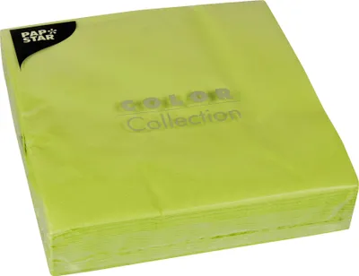 Produktbild von 50 Papstar Servietten, 2-lagig 1/4-Falz 40 cm x 40 cm limonengrün 86380
