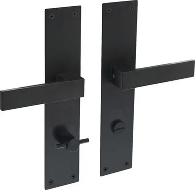 Produktbild von Langschildgarnitur Intersteel Amsterdam WC 78/8 mm schwarz matt