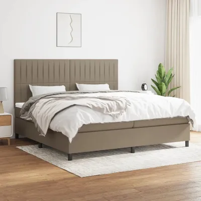 Produktbild von Cloris Designermöbel Boxspringbett mit Matratze Taupe 200x200 cm Stoff 2024 Neu