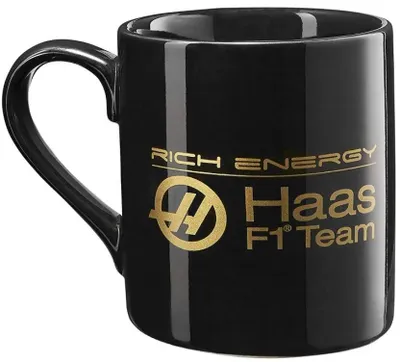 Produktbild von Haas F1 Team Tasse F1, Schwarz, 310 ml, 9,91 cm hoch, minimalistisch, mit Logografik innen