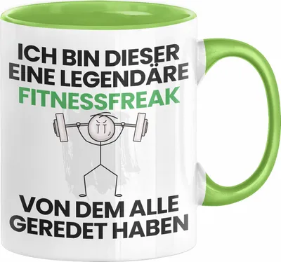 Produktbild von Fitnessfreak Geschenk Tasse Lustige Geschenkidee Geburtstag für Fitnessfreak Ich Bin Dieser Legendäre Fitnessfreak Von Dem Alle Geredet Haben Kaffee-Becher (Grün)