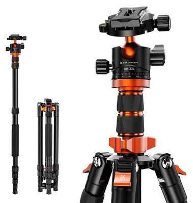Productafbeelding van Camera Statief, 198cm Aluminium Reisstatief, Compact Statief met Monopod, Professionele Fotografie Statief met 360° Balhoofd en Vrijgaveplaat voor DSL