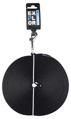 Produktbild von Duvo+ Trackingleine flach Classic schwarz, Maße: 15 m / 20 mm
