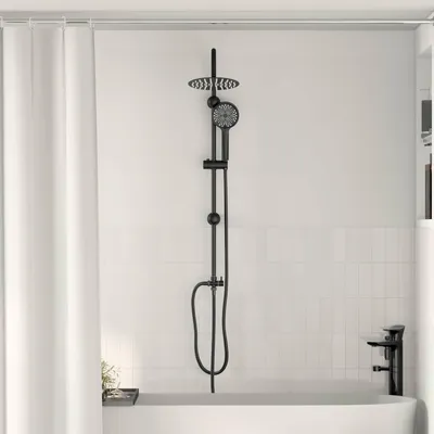 Produktbild von "Schlussverkauf" Duschkopf Set - VIDAXL - Schwarz 47x20x95 cm Edelstahl  C17790