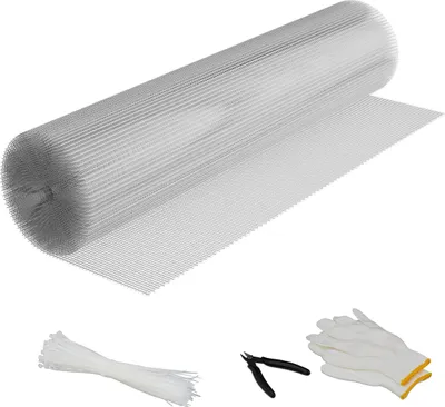 Produktbild von Relaxdays Volierendraht, 100 cm x 10 m, für Maschendrahtzaun, 6,3 x 6,3 mm Drahtgitter, verzinkter Hasendraht, silber