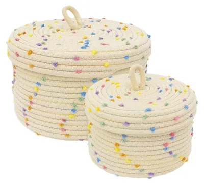Immagine prodotto di Cesti portaoggetti con coperchio, set da 2 per l'organizzazione