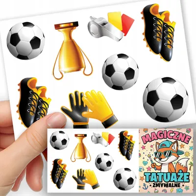 Image de TATOUAGES EPHEMERES POUR ENFANTS - Motifs Football  Sport - 8 pcs