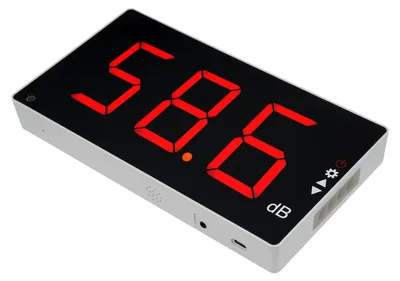 Zdjęcie produktu dla Pomiar dźwięku z dużym wyświetlaczem LCD, cyfrowy miernik poziomu hałasu i decybeli do montażu na ścianie, urządzenie do pomiaru głośności, zakres pomiarowy 30–130 dB z alarmem