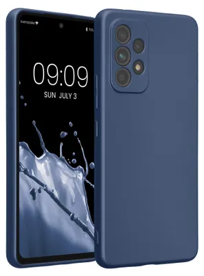 Produktbild von kwmobile Handyhülle für Samsung Galaxy A53 5G Hülle - weiche Silikon Case metallisch schimmernd - Schutzhülle Cover - Metallic Blau