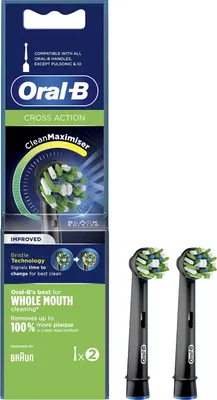 Zdjęcie produktu dla Oral-B CrossAction Clean Maximiser Brush Heads, 2 szt., Czarny, CleanMaximiser, Węgry, Oral-B, 10,9 g