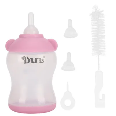 Image de Lot de biberons pour chiots et chatons – Biberon pour animaux de compagnie nouveau-nés, facile à nettoyer, accessoires roses
