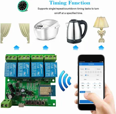 Obrázek produktu pro Inteligentní bezdrátový ovládací modul pro Tuya 433 MHz 4kanálový WiFi BT inteligentní modul podporující časované ovládání pomocí aplikace pro inteligentní domácnost