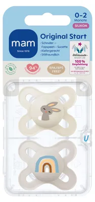 Produktbild von Original Start Silikon 0-2 "Hase/Regenbogen" 2 Stck