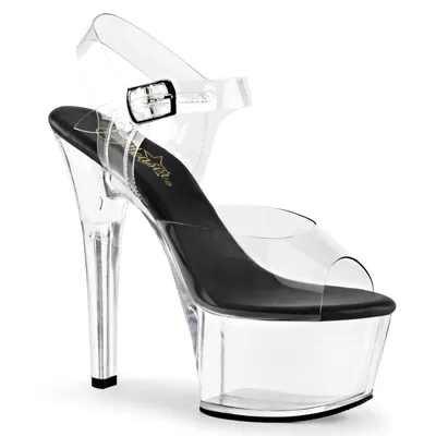Produktbild von ASPIRE-608 Damen Sandale von Pleaser, Transparent Schwarz , EU 36, US 6