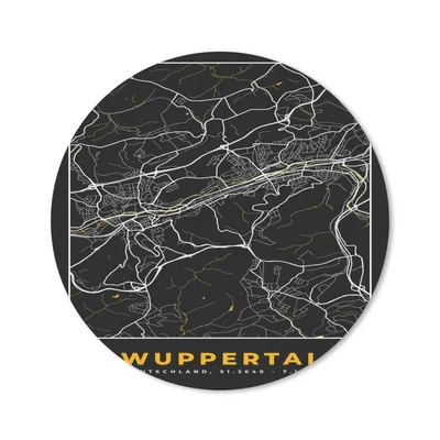 Produktbild von MuchoWow® Mauspad Mousepad Stadtplan - Deutschland - Gold - Wuppertal - Karte 50x50 cm - Mousepads - Maus Mat - Pad - Mausunterlage - Vinyl