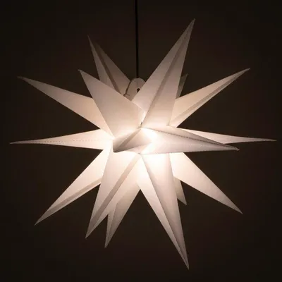 Obrázok produktu pre Vianočná dekorácia - hviezda s časovačom 1 LED, 55 cm, biela