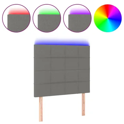 Obrázok produktu pre vidaXL LED čelná doska Tmavo šedá 100x5x118/128 cm Látka