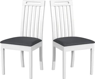 Produktbild von Esszimmerstuhl, Holz Eiche Massiv Stuhl Stühle Küchenstuhl - Set 2x Roma 10 weiss