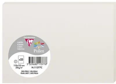 Produktbild von Pollen by Clairefontaine Karte C6 hellgrau 25 Karten