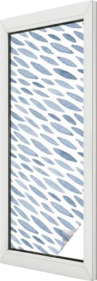 Obrázok produktu pre Vitrážová fólia na okno - 146x50 cm - vitrážový vzor - nepriehľadná dekoratívna fólia na ochranu súkromia - samolepiaca, UV ochrana - modré čiary