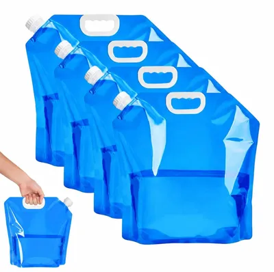 Obrázek produktu pro 4 kusy skládacích vodních kanystrů s kohoutkem a vodní vakem - 10 litrů