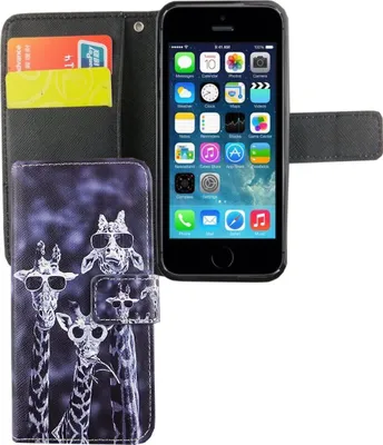 Produktbild von Handyhülle Tasche für Handy Apple iPhone 5 / 5s / SE 3 Giraffen