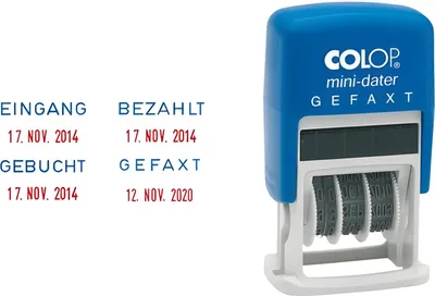 Produktbild von COLOP Mini-Dater - Datumstempel + Text EINGANG