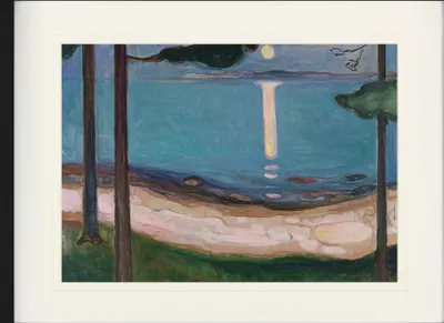 Produktbild von Edvard Munch Gerahmtes Bild Mit Edlem Passepartout | Wand-Bilder | Im Bilderrahmen - Mondlicht, 1895 (60 x 80 cm)