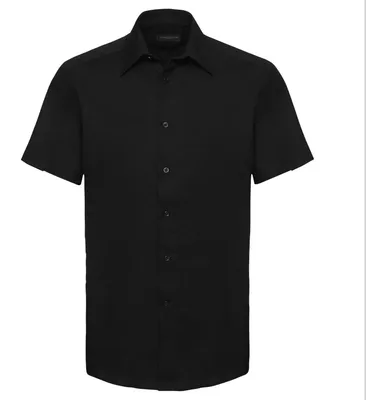 Obrázok produktu pre Pánska košeľa Russell Collection Oxford, krátky rukáv, nenáročná na údržbu FK737 (39,5 cm) (čierna)