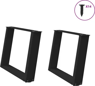 Productafbeelding van Salontafelpoten 2 st U-vormig 60x(42-43) cm staal zwart