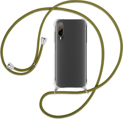 Produktbild von Handykette Backcover-Schutzhülle mit Band (Metall silberfarben) für HTC Desire 22 Pro 5G (6.6'') - khaki
