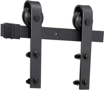 Produktbild von Aopunly Schiebetürbeschlag Zimmertür Türbeschlag Big Wheel Scheunentor Belastung 150kg Laufschienen Schiebetürsystem Set 183 cm