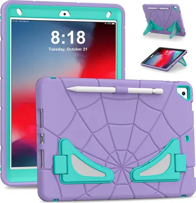 A collage of images showing a protective case for an iPad, including different angles and a close-up of the case with a stylus.