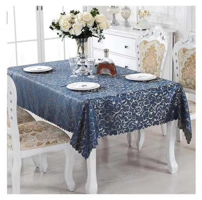 Immagine prodotto di Tovaglia Jacquard, colore blu navy, 140 x 140 cm, in poliestere