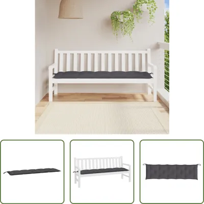 Image de The Living Store Coussin pour banc de jardin Anthracite 180x50x7 cm tissu Oxford