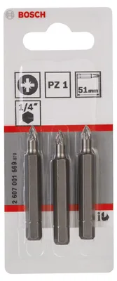 Produktbild von Schrauberbit Extra-Hart PZ 1, 51 mm, 3er-Pack
