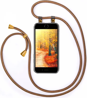 Produktbild von UMHÄNGEHÜLLE + KORDEL für iPhone 7 / iPhone 8, Farbe:Shiny Brown