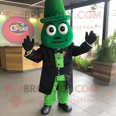 Imagen del producto de Personaje REDBROKOLY de disfraz de mascota Forest Green Fajitas vestido con una chaqueta de traje y guantes