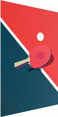 Produktbild von Posterpapier Poster - Table Tennis - Ball and Racket on a Table 60x90 cm Abstrakt i-B-10056-ao-a