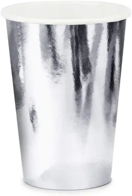 Produktbild von Silberne Pappbecher ca. 220 ml, 6 Stück