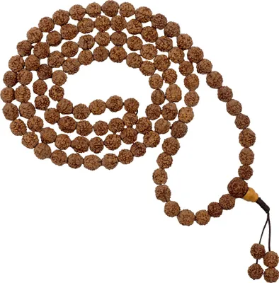 Produktbild von Gebetskette Mala Kette Rudraksha Perlen hellbraun Halskette Meditationskette