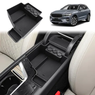 Immagine prodotto di Contenitore portaoggetti per console centrale, compatibile con Volvo XC60, XC90, V60, S60, V90, S90, modelli dal 2017 al 2026, realizzato in ABS, colore nero
