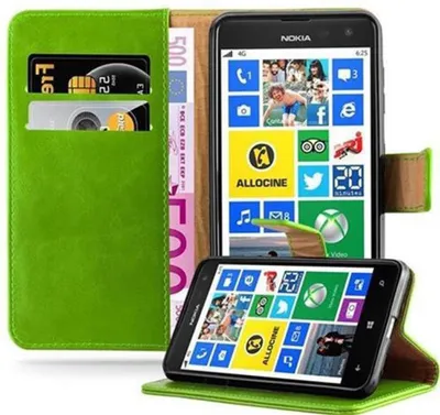Obrázok produktu pre Cadorabo kryt pre Nokia Lumia 625 ochranný kryt v zelenej farbe kryt na mobilný telefón puzdro typu kniha puzdro