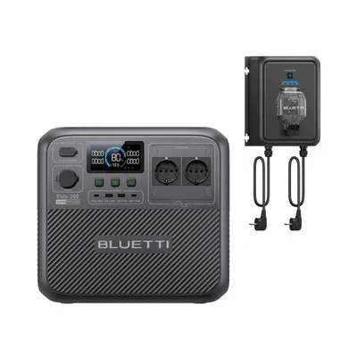 Image de BLUETTI Elite 200 V2 + Balco Transfer Hub, solution de batterie solaire connectée au réseau de 800 W pour appartements et maisons, conçue pour réduire les coûts de l'électricité
