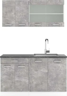 Produktbild von Singleküche Vicco R-Line Beton 140 cm , AP Anthrazit, Model 42759