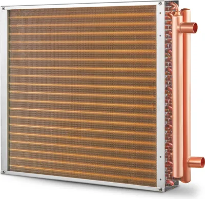 Produktbild von Wymiennik ciepła woda-powietrze SucceBuy, 20" x 20", 3-rzędowe połączenia miedziane 3/8", 242 aluminiowe żebra. Idealny do zewnętrznych pieców na drewno, ogrzewania, chłodzenia i wymuszonego ogrzewania powietrzem. Wysoka jakość i wydajność.