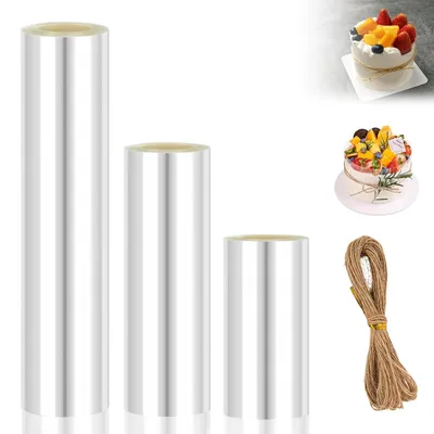 Tortenrandfolie 3 Rollen 10/20/30 cm × 10 m transparent