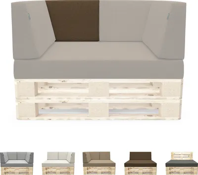 Produktbild von novely® PANERO Palettenkissen | Sitzkissen Rückenkissen Palettensofa-Auflagen | abnehmbarer Bezug | Kaltschaum | Indoor & Outdoor - A) Variante: Rückenkissen (60x40x20 cm) | B) Farbe: 06 Dunkelbraun