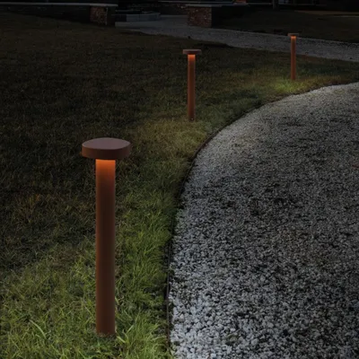 Obrázok produktu pre Zafferano Ciottolo - LED svietidlo na vonkajšie použitie, IP54, 7 W, 3000 K, moderný hliníkový dizajn pre záhrady a chodníky - 50 cm, tmavosivá