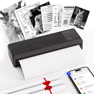 Productafbeelding van P83 Mobiele Printer A4, Draagbare Thermische Printer met 3 Rollen Papier